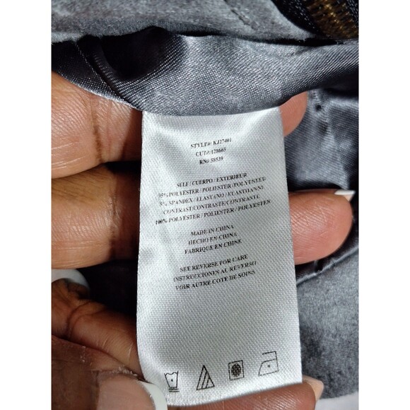 KUT FROM THE KLOTH Faux Suede Eveline Jacket Gray Women's Sz M Moto Biker Grunge - Picture 10 of 11